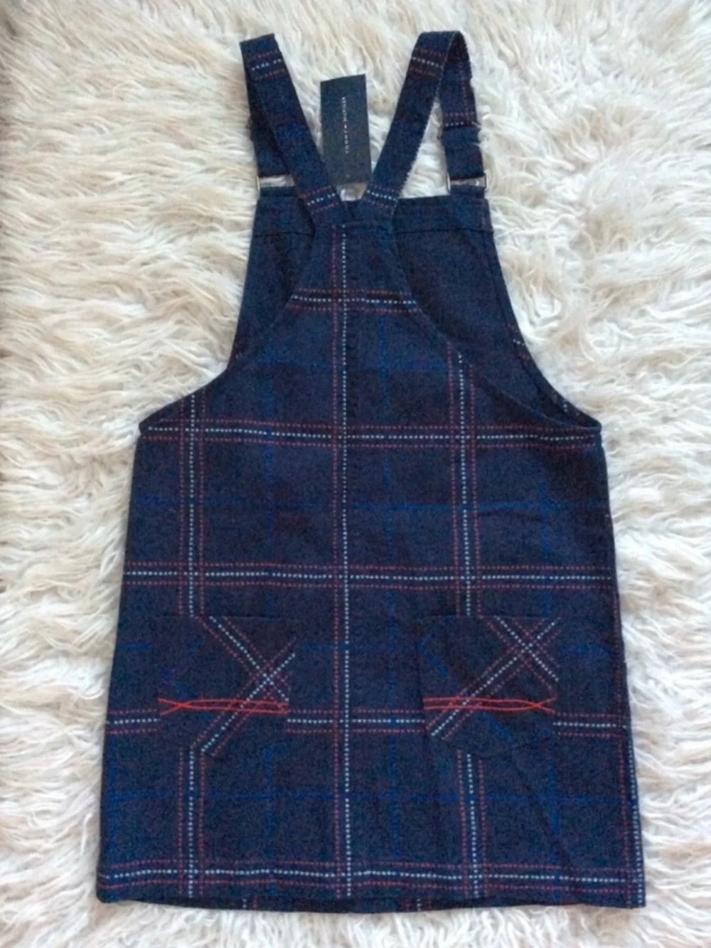 NWT Tommy Hilfiger Girl’s Plaid Twill Overall Dress